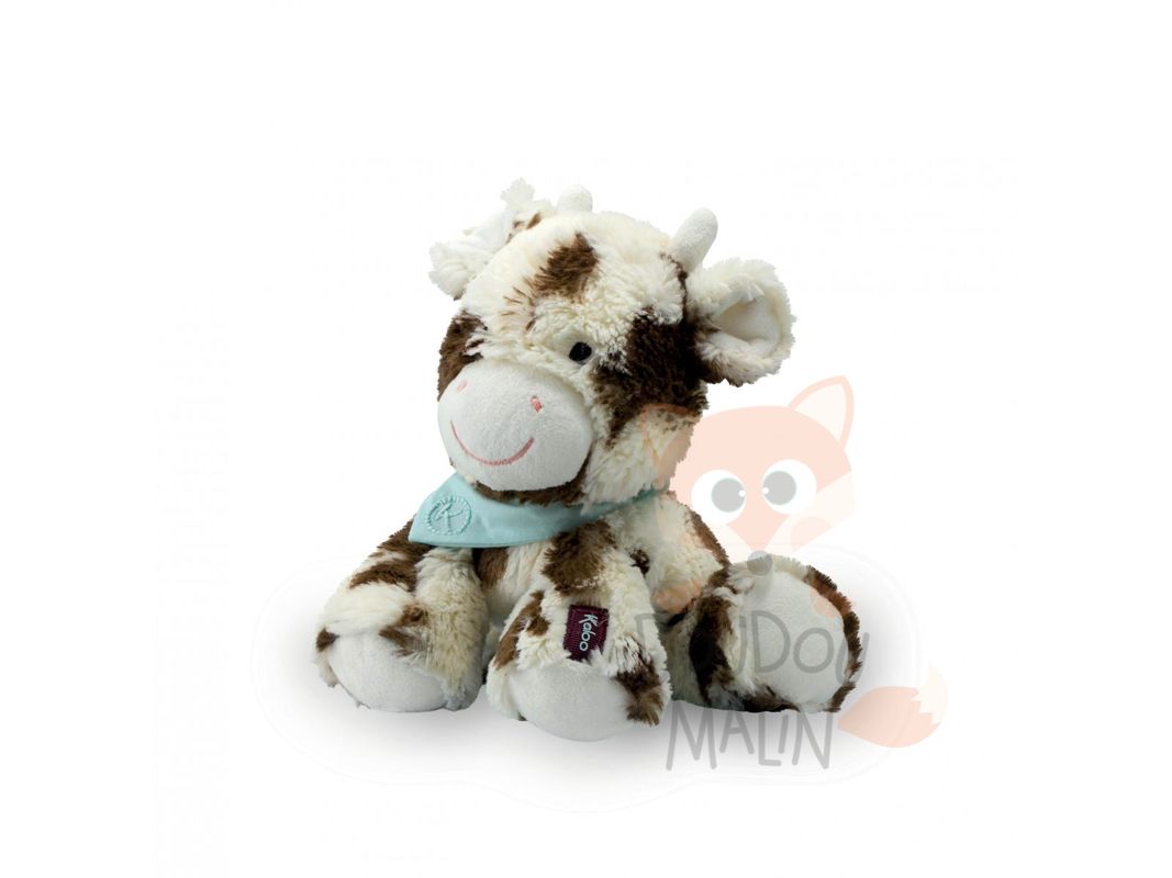  les amis peluche milky vache marron blanc bandana bleu 